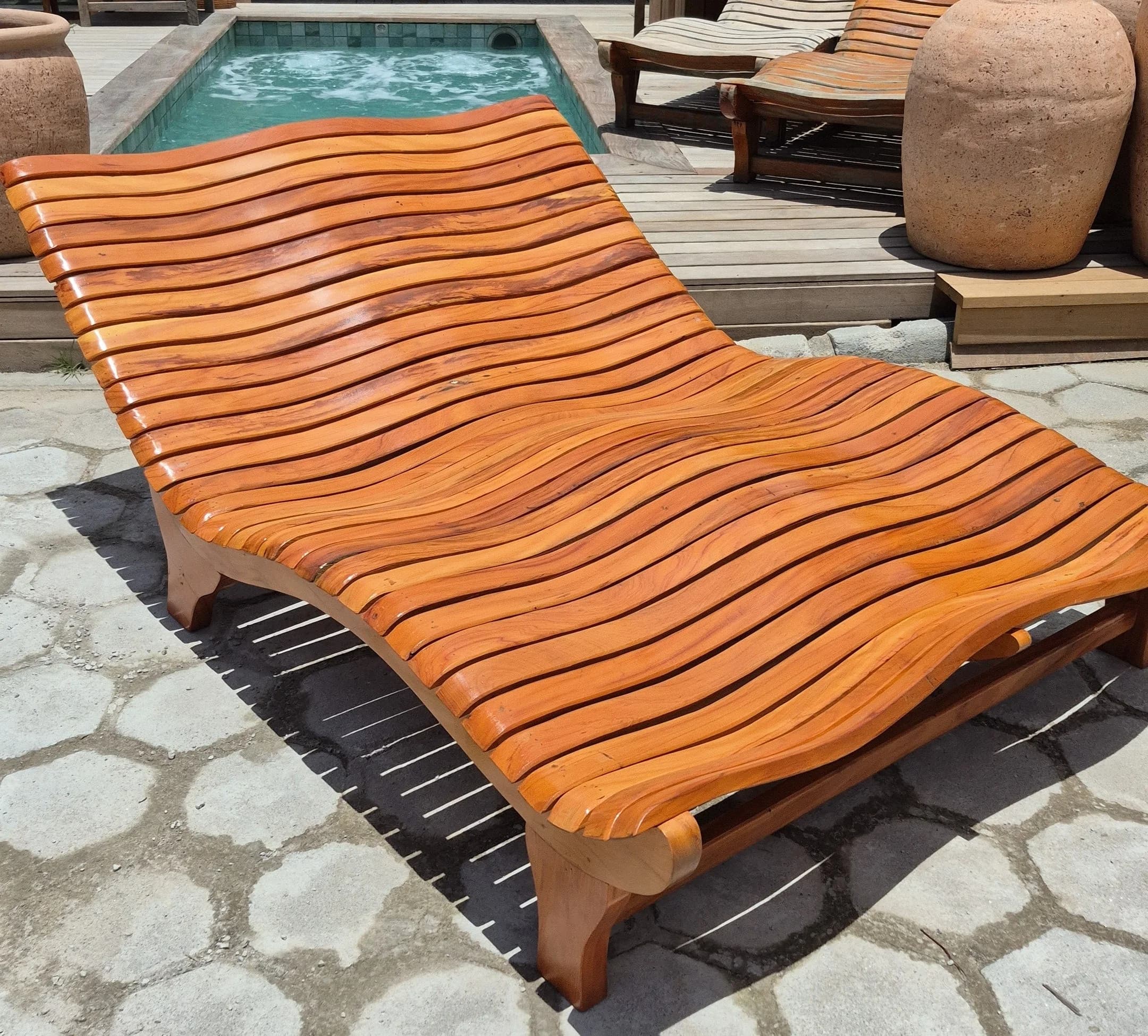 Espreguiçadeira Dupla Peroba Rosa - Anatômica