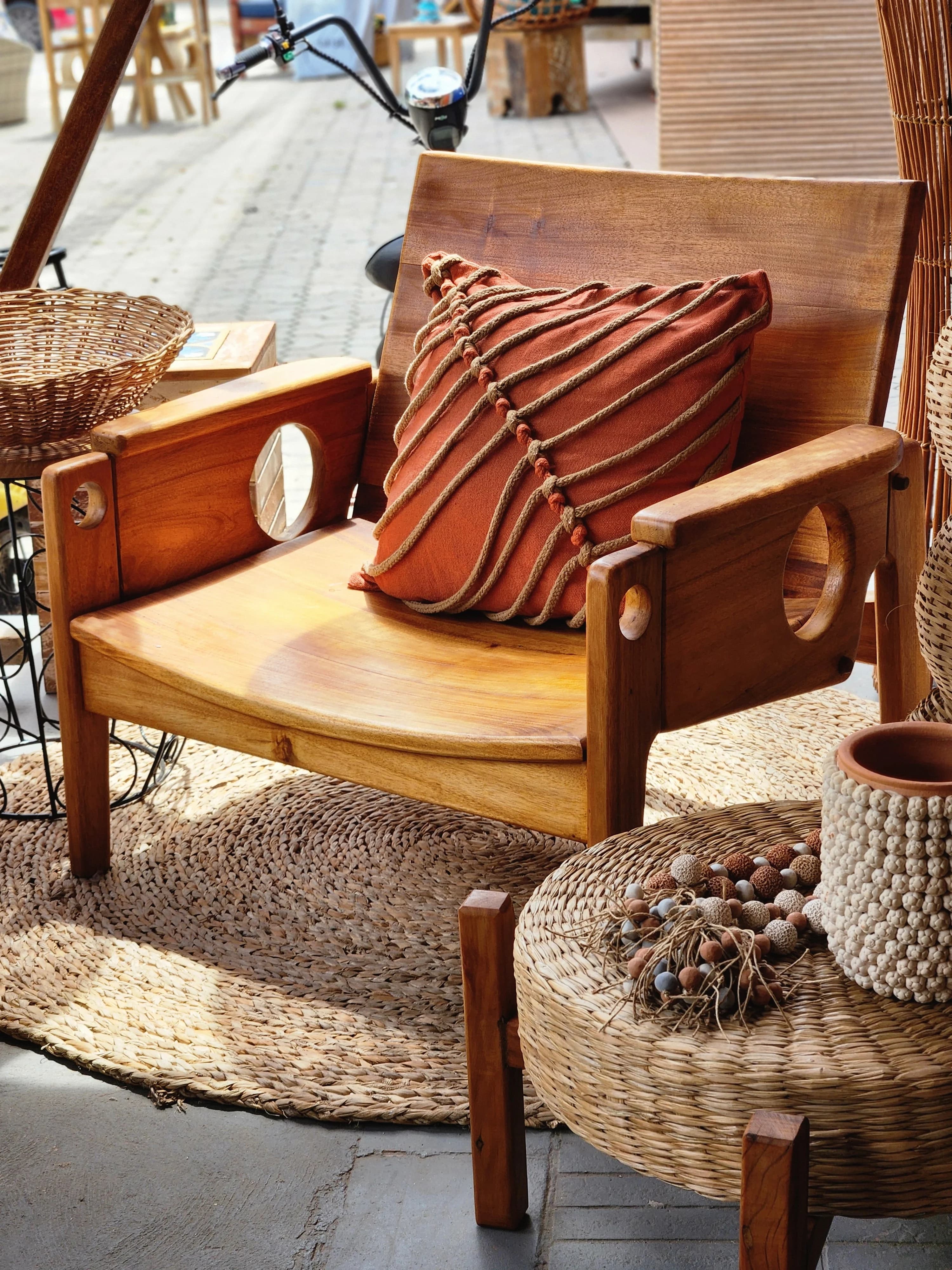 Mesa de Centro/Apoio de Taboa.