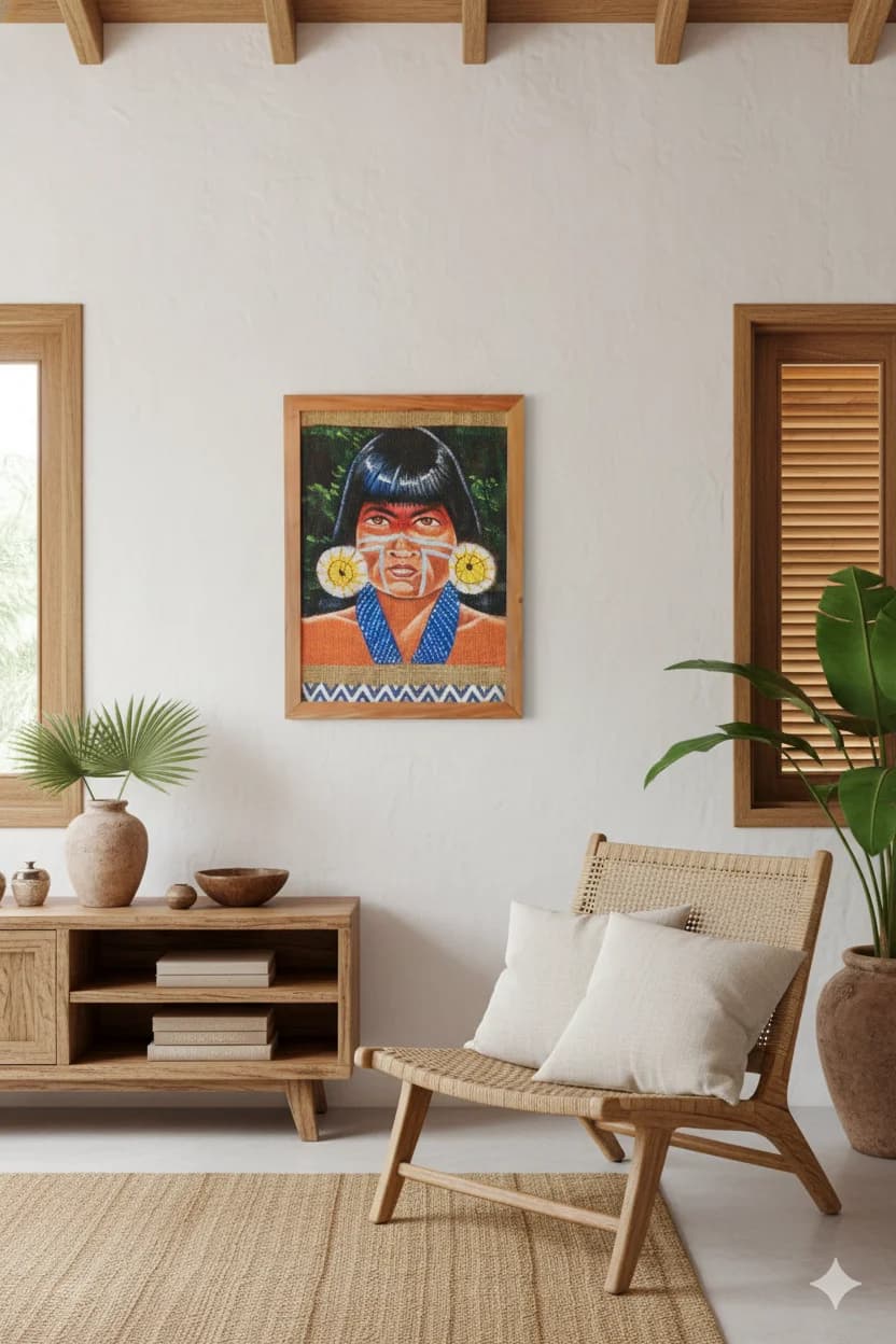 Quadro Indígena de Tela Amazônia.