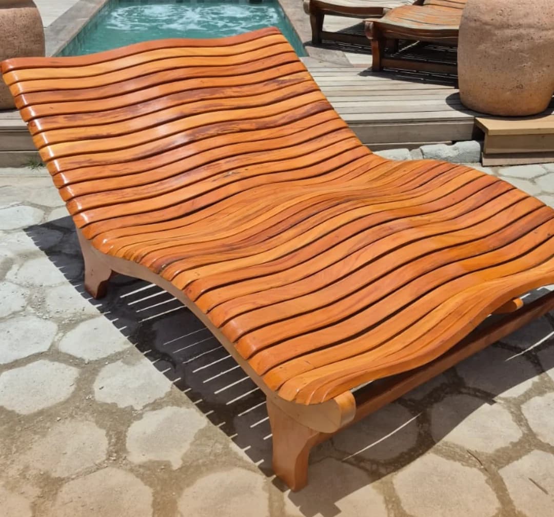 Espreguiçadeira Dupla Peroba Rosa - Anatômica