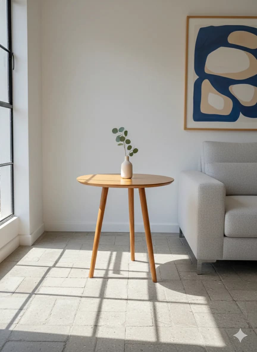 Mesinha de Canto Redonda Peroba.