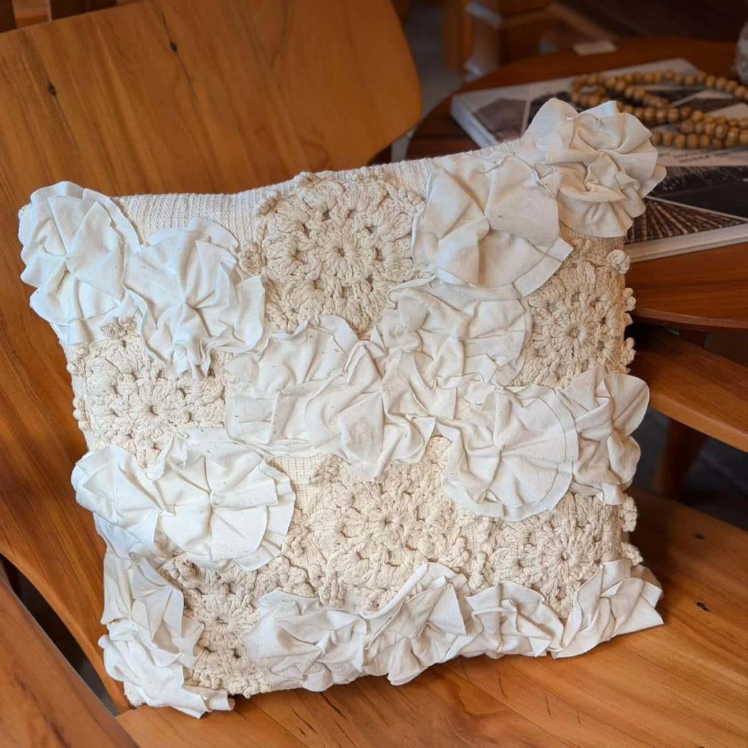 Capa de almofada malha Crochê 45cmx45cm
