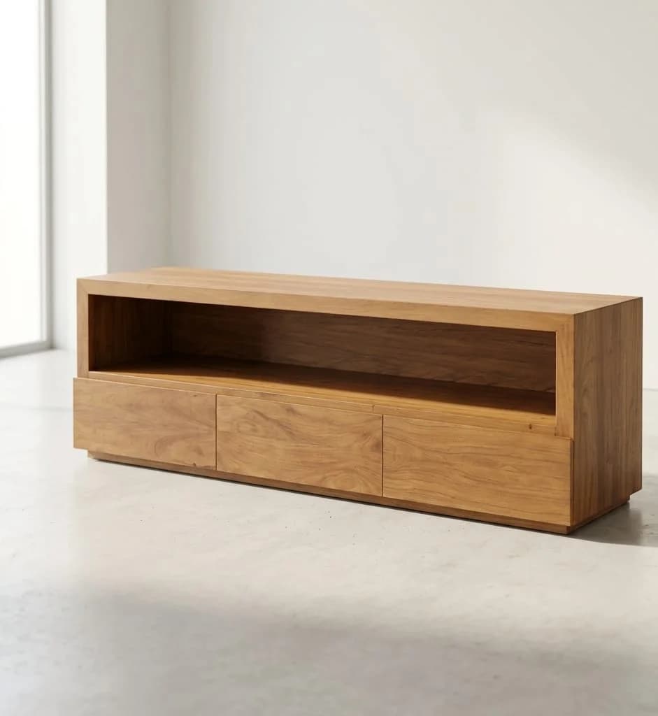 Rack Sala 3 gavetas 180cm - Peroba Rosa