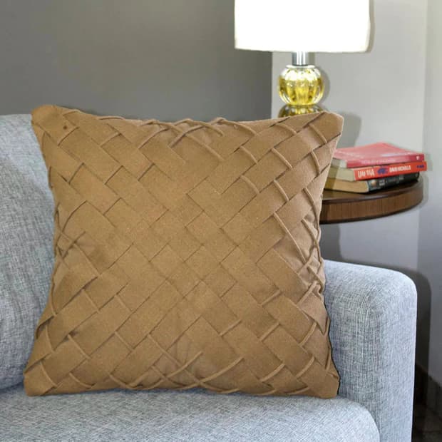 Capa de Almofada Trancê Diagonal Caramelo 50cmx50cm